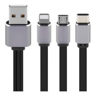 3-in-1 Micro USB / Type-C / 8 Pin Type C Data Cable