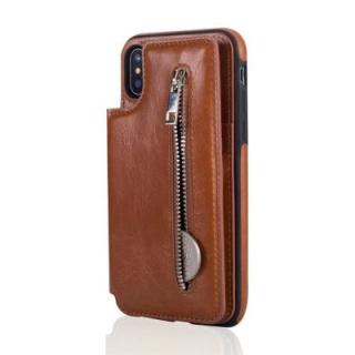 For iPhone X Case Luxury Zipper Wallet Leather Slot Back Cover Case With Card Holder