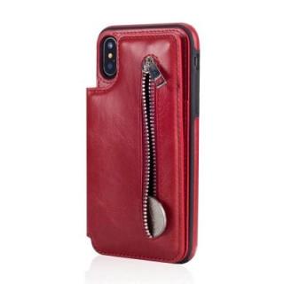 For iPhone X Case Luxury Zipper Wallet Leather Slot Back Cover Case With Card Holder