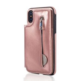 For iPhone X Case Luxury Zipper Wallet Leather Slot Back Cover Case With Card Holder