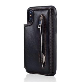 For iPhone X Case Luxury Zipper Wallet Leather Slot Back Cover Case With Card Holder