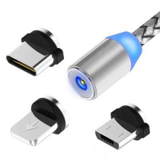 Type-C / 8 Pin / Micro USB Magnetic Charging Cable 100cm