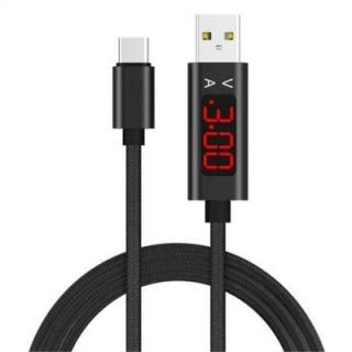 SpedCrd  LED Display Micro Type-C USB Nylon Charge Sync Cable