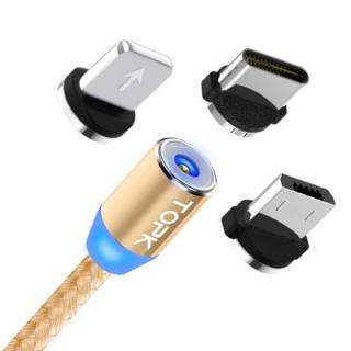 TOPK Magnetic 3 in 1 Micro USB / Type-C / 8 Pin Cable