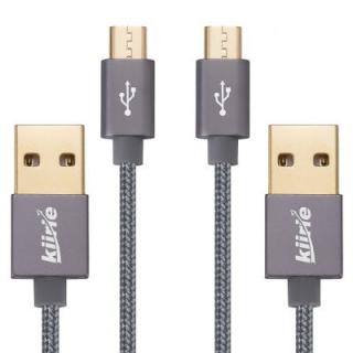 kiirie Micro USB cable   Durable Charging Cables ( 2x3.3ft ) with Nylon Braided and 6000+ Bend Lifespan for Android