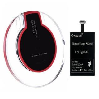 Cwxuan  Qi Standard Wireless Charger and Type-C Charging Receiver Kit for Type-C Mobile Phone