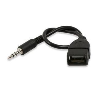 USB Female to AUX 3.5mm Male Jack Plug Audio Data Charge Cable