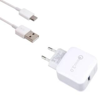 Quick Charge 3.0 USB Wall Charger EU Plug Qualcomm QC3.0 Mini Travel Charger Quick Charge Usb 3.1 Type-C Cable Set 100cm