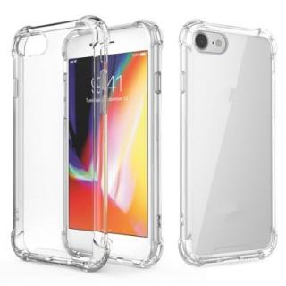 Crystal Clear Shock Absorption Reinforced Corners TPU Bumper Cushion + Hybrid Rugged Transparent Panel Cover for iPhone 7 / 8