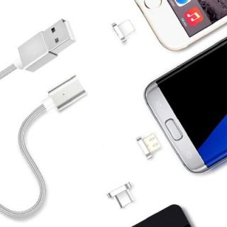 3 in 1 Magnetic Quick Charging Data Cable for Type-C 8 Pin Micro USB Devices