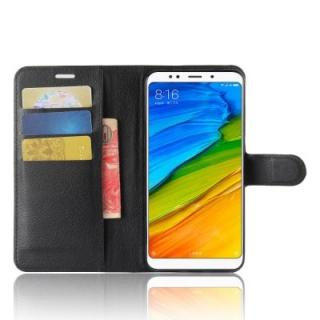 Litchi PU Leather for Xiaomi Redmi 5 Plus Flip Wallet Cover Case