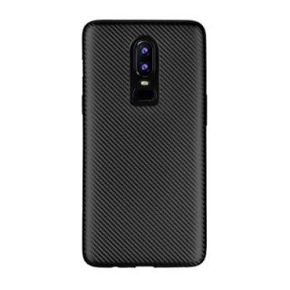 Anti-fingerprint Back Case Cover Fiber Pattern Soft TPU for OnePlus 6