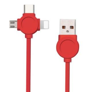 3 in 1 Type-C Micro USB 8 Pin Data Cable