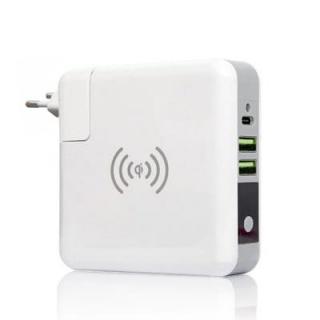 Qi Wireless Charging 6700mAh Power Bank with USB Global Travel Charger