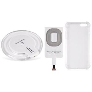 Qi Wireless Charger + Charging Receiver + Transparent Shell