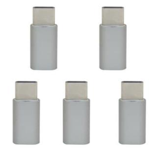 Mini Smile 5PCS Aluminium Alloy USB 3.1 Type-C To Micro USB Data Sync Charging Adapters Converters