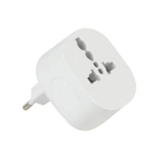 Universal EU TO 2 USB Plug Power Adapter for Travel  -  EU PLUG  WHITE