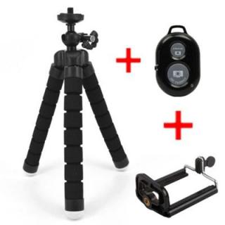 Flexible Octopus Tripod Bracket Selfie Stand Mount + Bluetooth Remote Shutter