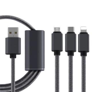 3 in 1 Type-C USB Mobile Phone Data Cable for Android IPhone