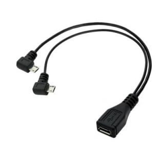 Cwxuan Micro USB One Female to Dual Male Extension Data / Charging Cable