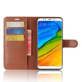 Litchi PU Leather for Xiaomi Redmi 5 Plus Flip Wallet Cover Case