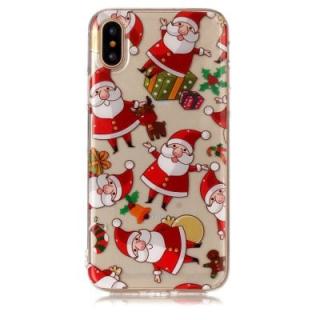 Christmas Santa Claus Soft TPU Clear Case for iPhone X