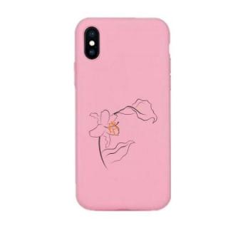 Case for iPhone X Pink Soft TPU Hand-painted Flowers