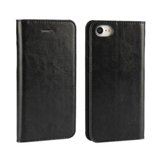 For iPhone 8 Case Full Grain Genuine Leather With Kickstand Function Credit Card Slots Magnetic Handmade Flip