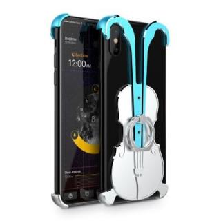 Cover Case for iPhone X Violin Pattern Aluminum Metal Hard Protective Ring