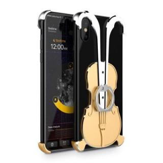 Cover Case for iPhone X Violin Pattern Aluminum Metal Hard Protective Ring