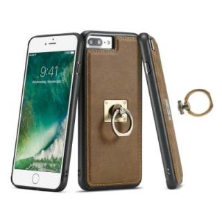 CaseMe H3 for iPhone 7 Plus / 8 Plus Metal Ring Kickstand Leather Case in TPU PC Material Back Cover