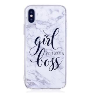 Girl Characters Fashion Marble Soft TPU Phone Case for iPhone X