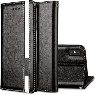 For iPhone X Business Leather Case Magnetic Closure Wallet Stand Cover