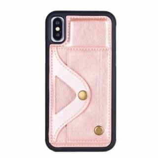 For iPhone X Luxury Mirror Card Slot Flip Cases Women Lovely Mobile Phone Case