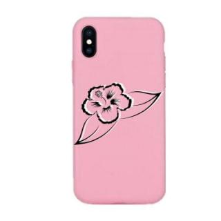 Case for iPhone X Pink Soft TPU Hand Painted Floral Pattern