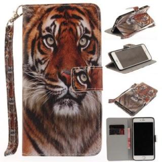 Cover Case for IPhone 6 6S MANCHURIAN Tiger PU+TPU Leather with Stand and Card Slots Magnetic Closure