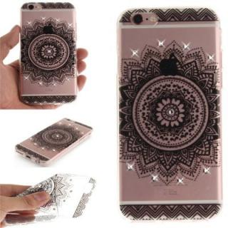 Black Datura Soft Clear IMD TPU Phone Casing Mobile Smartphone Cover Shell Case for iPhone 6/6S