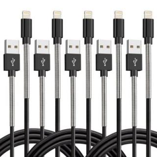 For iPhone Charger 5 Pack  1m  USB Cable 8 Pin Spring protection Data Cable