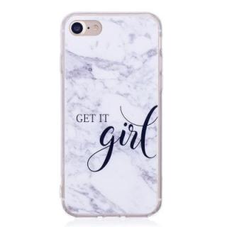 Grey White Mixed Color Characters Marble Soft TPU Case for iPhone 8