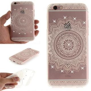 The White Mandala Soft Clear IMD TPU Phone Casing Mobile Smartphone Cover Shell Case for iPhone 6 Plus/6S Plus