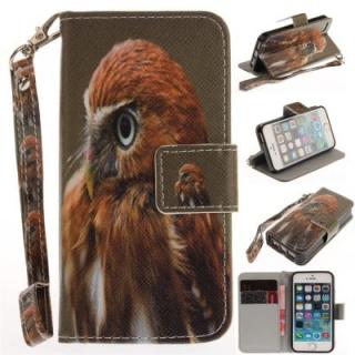 Cover Case for IPhone 5 5S SE Young Eagles PU+TPU Leather with Stand and Card Slots Magnetic Closure