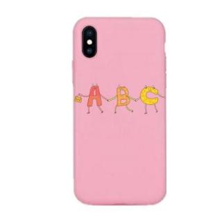 Case for iPhone X Pink Soft TPU Alphabet Art Pattern