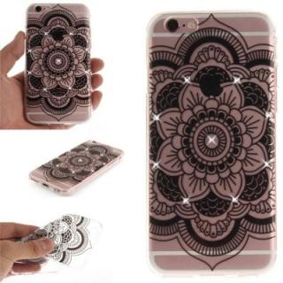 Black Sunflower Soft Clear IMD TPU Phone Casing Mobile Smartphone Cover Shell Case for iPhone 6/6S