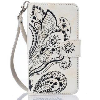 Wallet Flip Stand Case Embossed Plants PU Leather Cover Case for 5 / 5S / SE