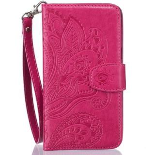 Wallet Flip Stand Case Embossed Plants PU Leather Cover Case for 5 / 5S / SE