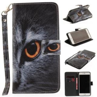 Cover Case for IPhone 6 6S Half A Face of A Cat PU+TPU Leather with Stand and Card Slots Magnetic Closure