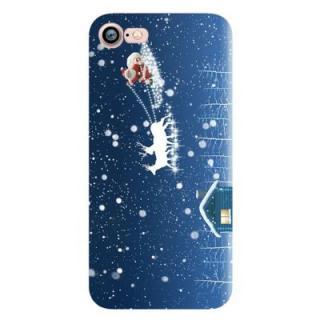 Merry Christmas Snowman Santa Claus  Case for Iphone 8 Soft Silicone TPU Cover