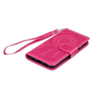 3D Embossed Wind Bell PU Leather Flip Folio Wallet Cover for iPhone 8