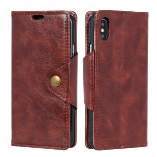 For iPhone X Leather Case Revit Flap Wallet Stand Case with 3 Card Slots