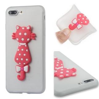 Case for Iphone8Plus Soft Shell 3D Flower Cat Phone Protection Shell